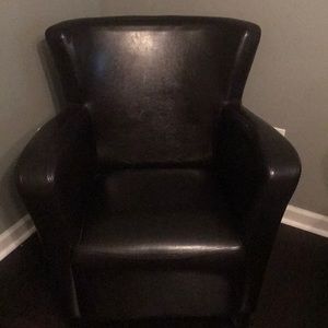 Black chair, barley used, a few scratches.